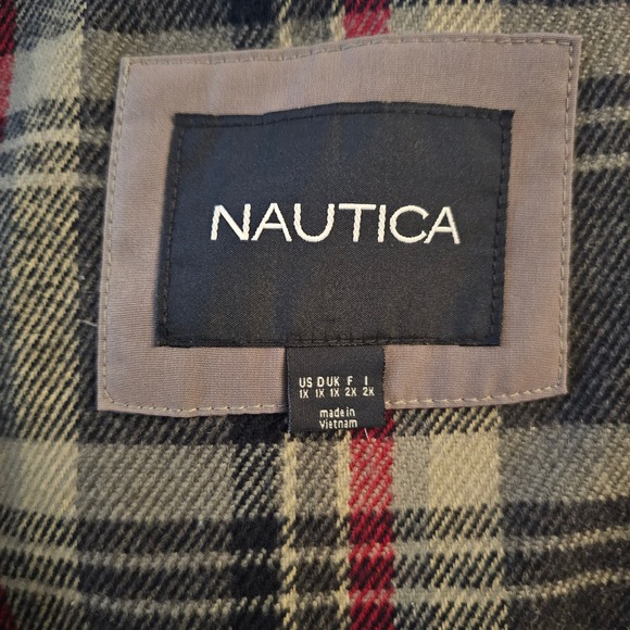 Nautica Women's Removable Plaid Lined Hooded Water Resistant Jacket Size 1X Navy - Picture 5 of 7